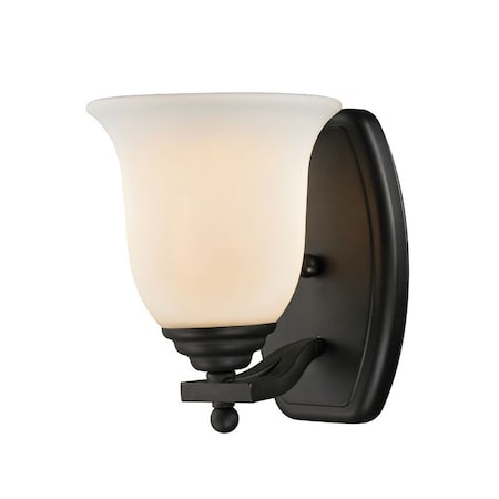 Z-Lite Lagoon 1 Light Vanity, Matte Black & Matte Opal 703-1V-MB